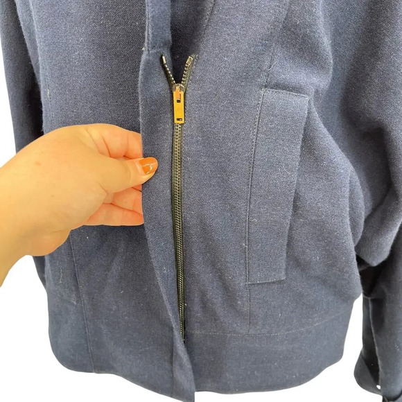 MM6 Maison Martin Margiela Navy Blue Cotton Wool Blend Jacket Size 42 US 6 - Picture 7 of 16